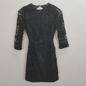 PETITE Crochet Floral Lined Dress